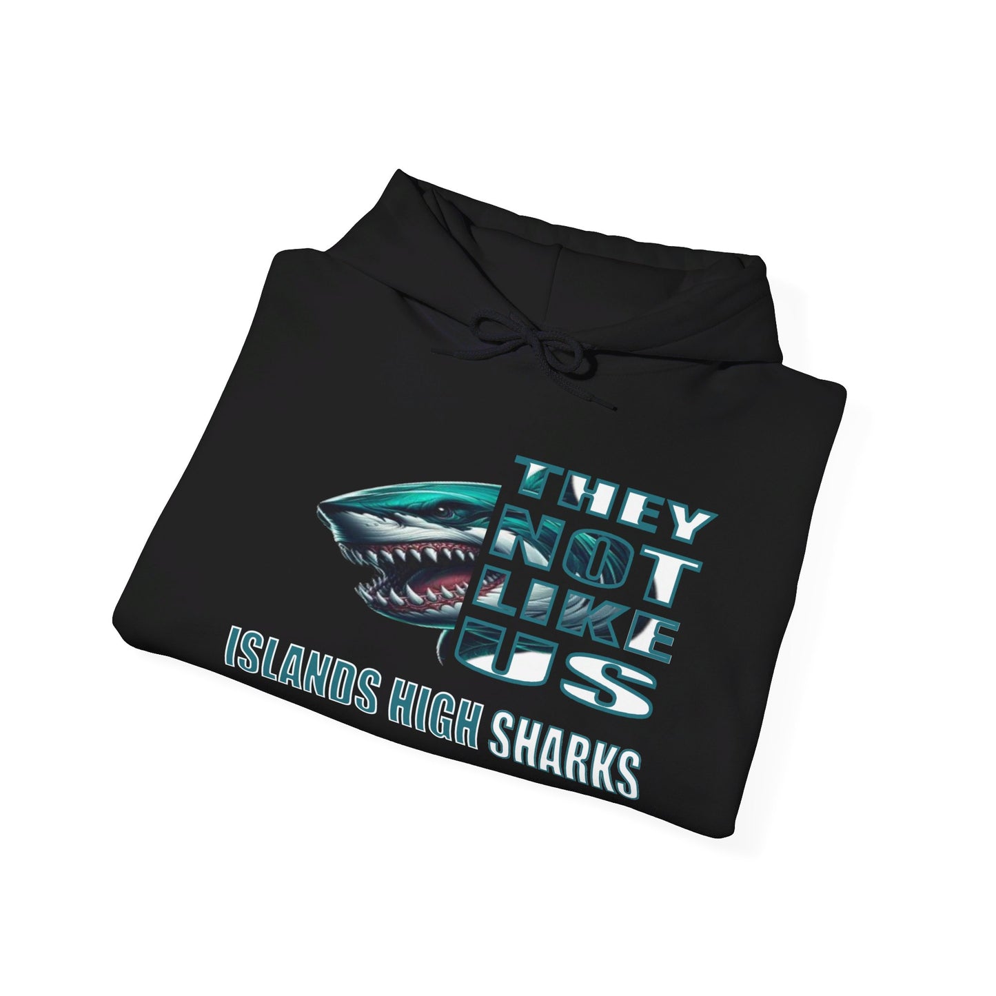 Unisex Heavy Blend™ Hooded Sweatshirt "They Not Like Us" Islands High Sharks-Adult