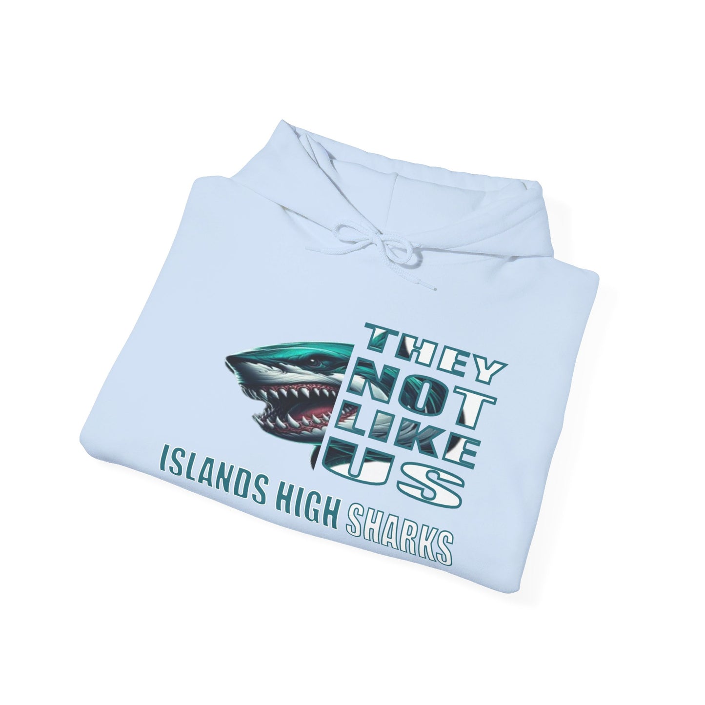 Unisex Heavy Blend™ Hooded Sweatshirt "They Not Like Us" Islands High Sharks-Adult