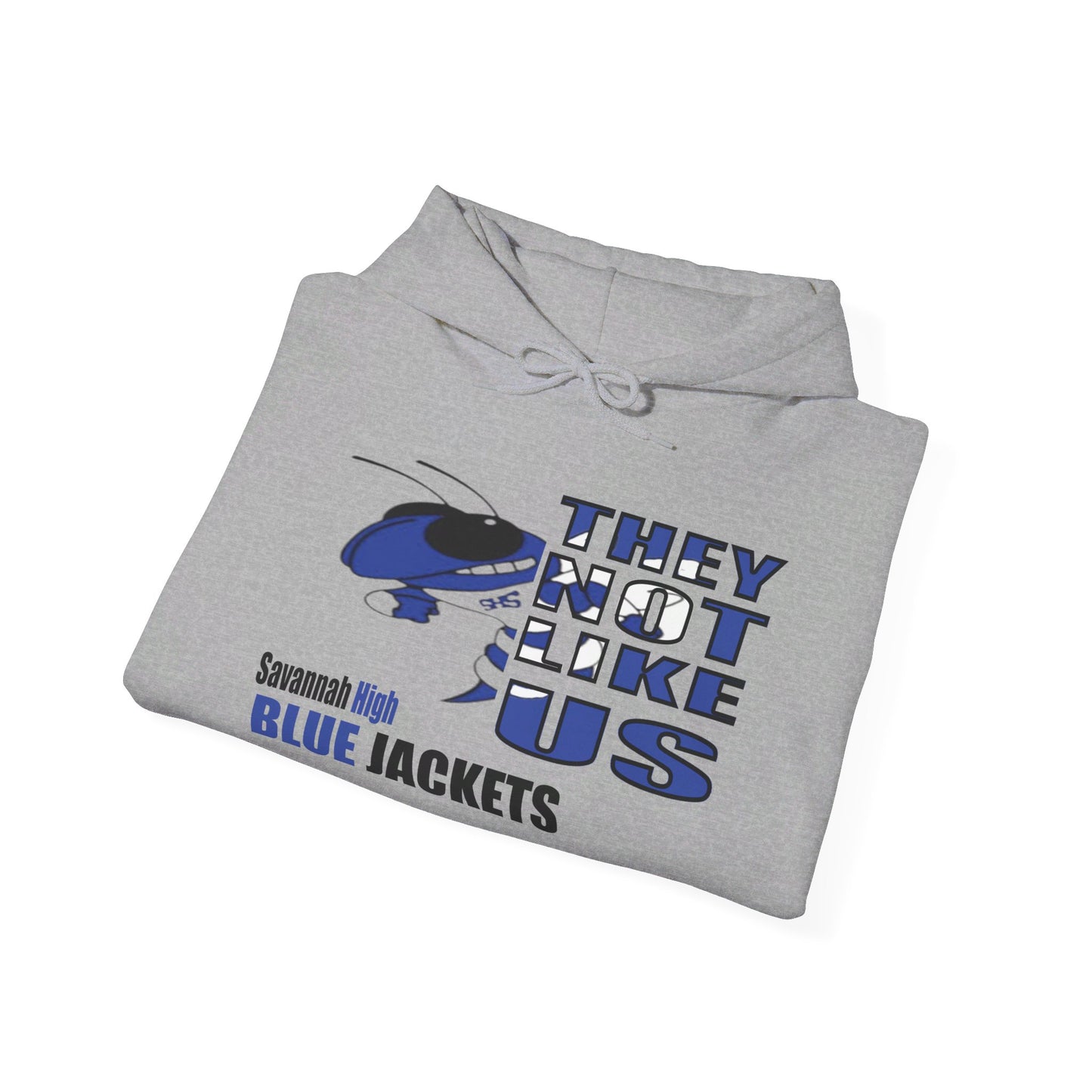 Unisex Heavy Blend™ Hooded Sweatshirt "They Not Like Us" Savannah High Blue Jackets-Grey-Adult