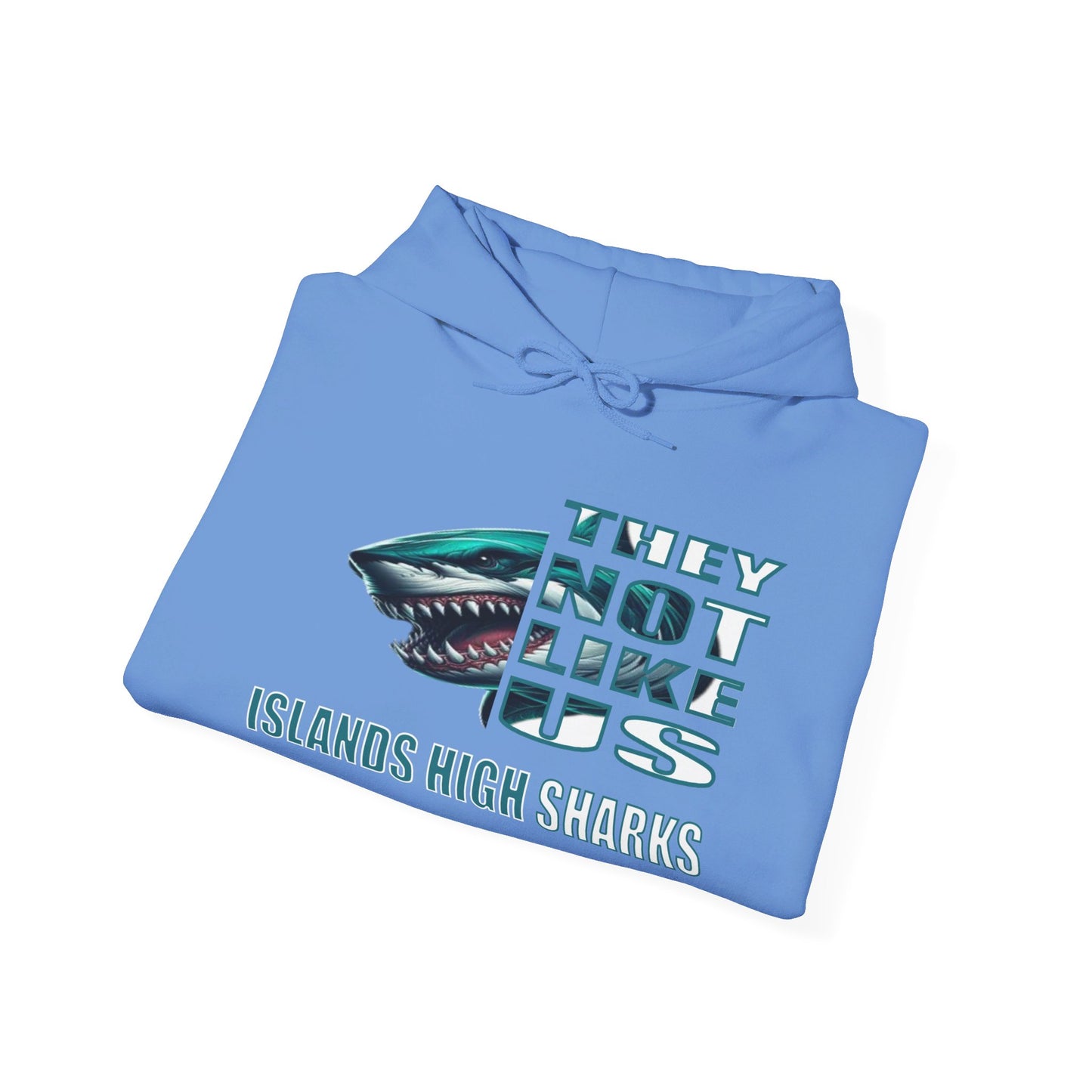 Unisex Heavy Blend™ Hooded Sweatshirt "They Not Like Us" Islands High Sharks-Adult