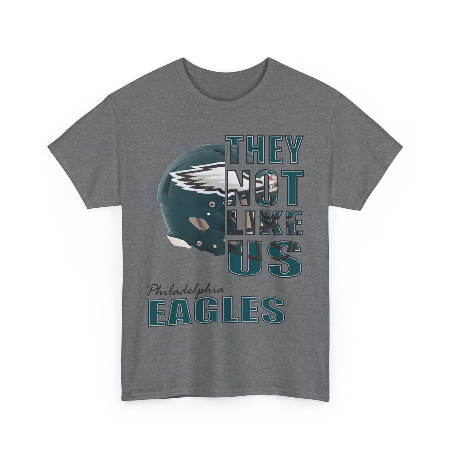 Unisex Heavy Cotton Tee "They Not Like Us" Philadelphia Eagles Helmet-Adult