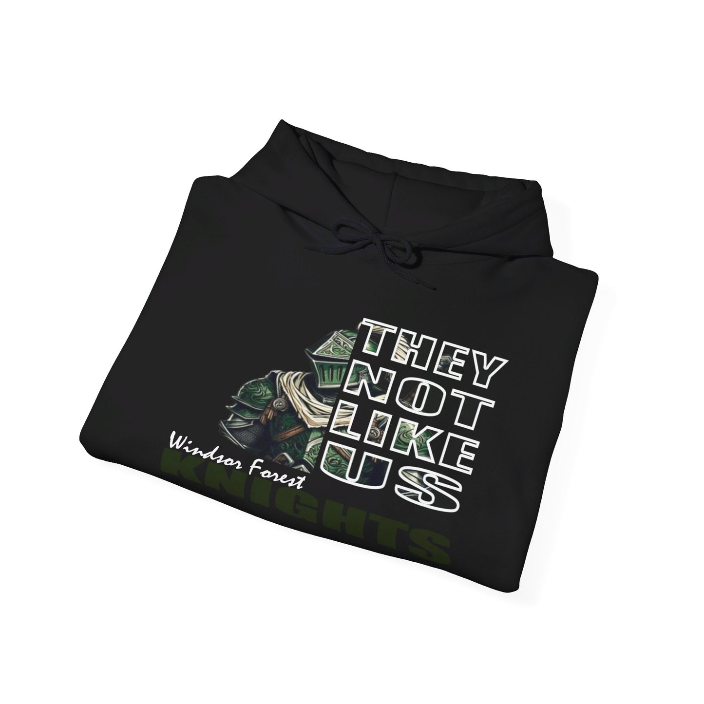 Unisex Heavy Blend™ Hooded Sweatshirt "They Not Like Us" Windsor Forest Knights-Black-Adult