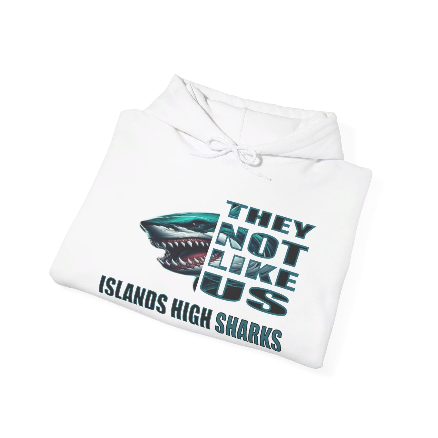 Unisex Heavy Blend™ Hooded Sweatshirt "They Not Like Us" Islands High Sharks-Adult