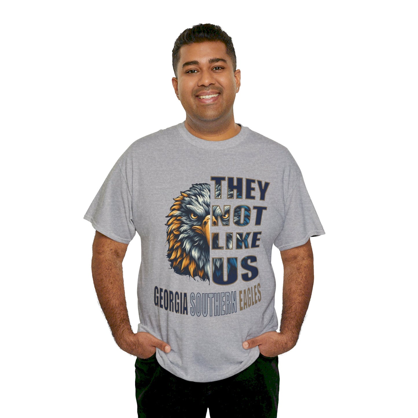 Unisex Heavy Cotton Tee "They Not Like Us" GA Southern Eagles-Adult