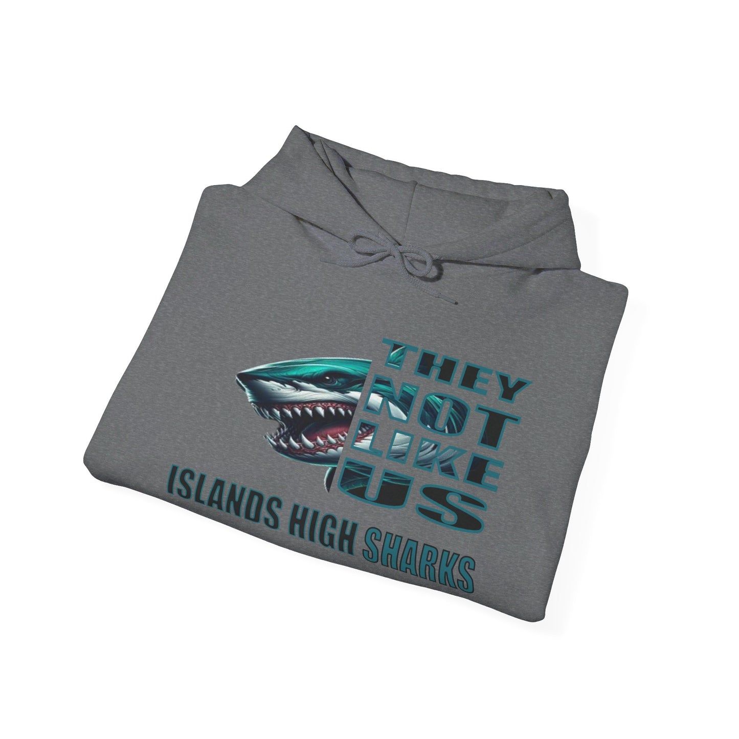 Unisex Heavy Blend™ Hooded Sweatshirt "They Not Like Us" Islands High Sharks-Adult