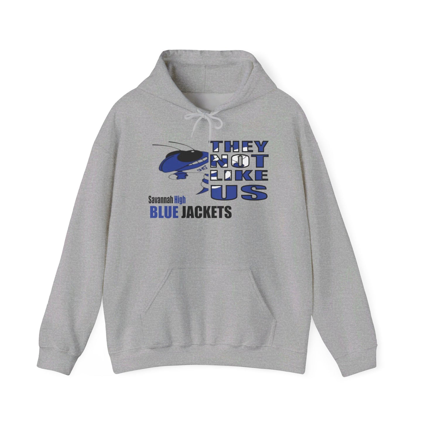 Unisex Heavy Blend™ Hooded Sweatshirt "They Not Like Us" Savannah High Blue Jackets-Grey-Adult