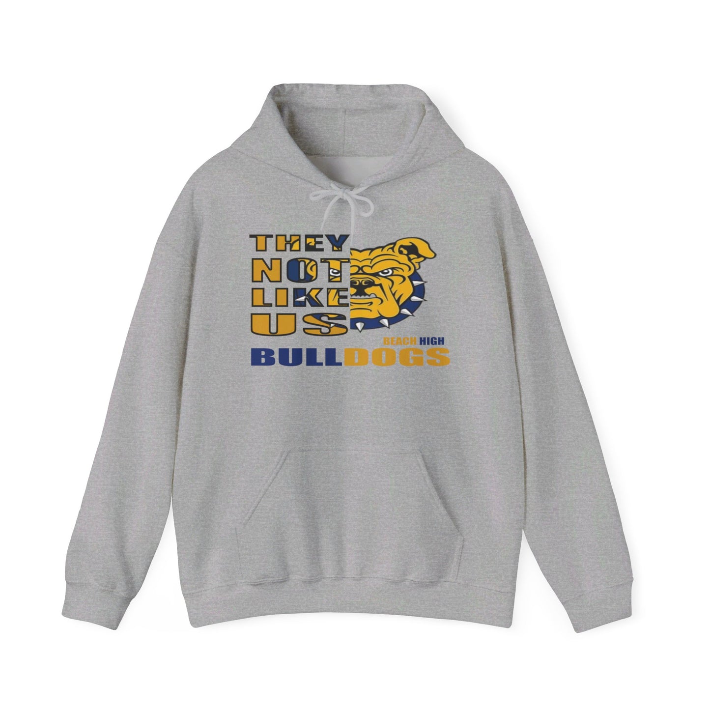 Unisex Heavy Blend™ Hooded Sweatshirt "They Not Like Us" Beach Bulldogs-Grey-Adult