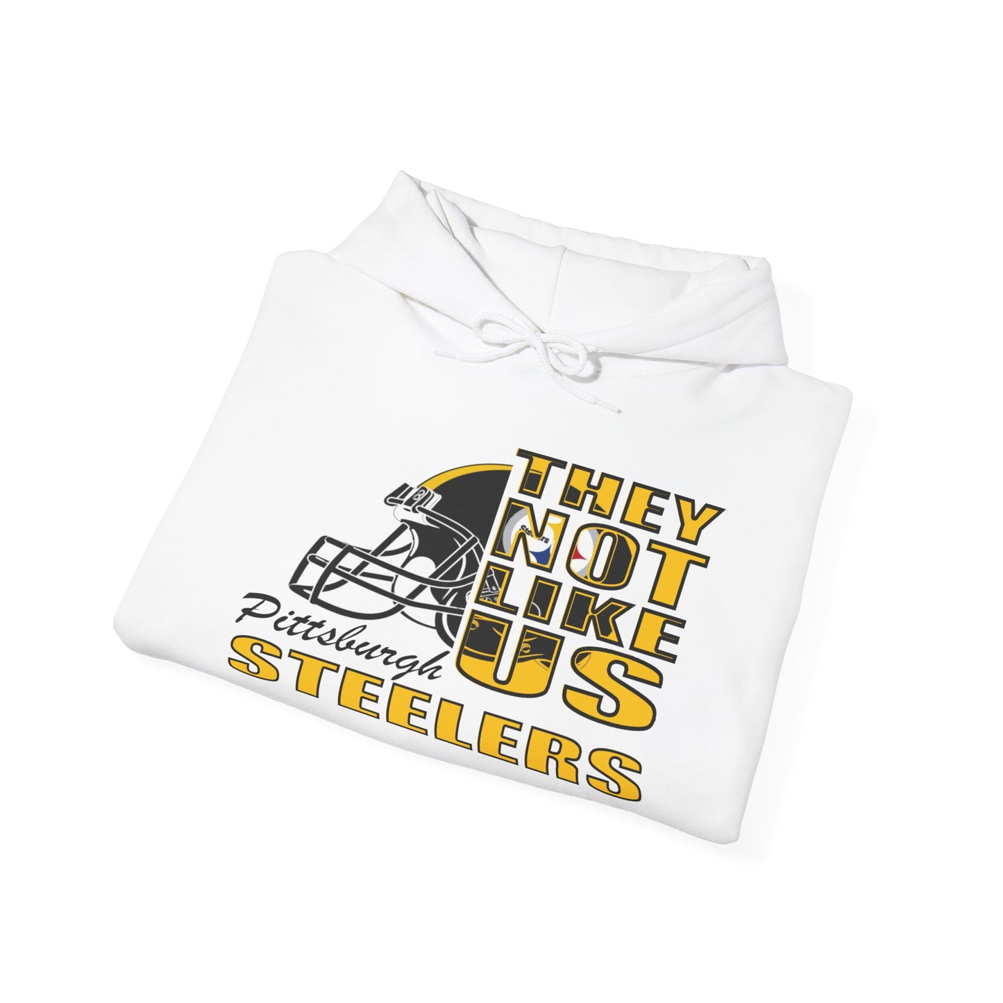 Unisex Heavy Blend™ Hooded Sweatshirt "They Not Like Us" Pittsburgh Steelers-White-Adult