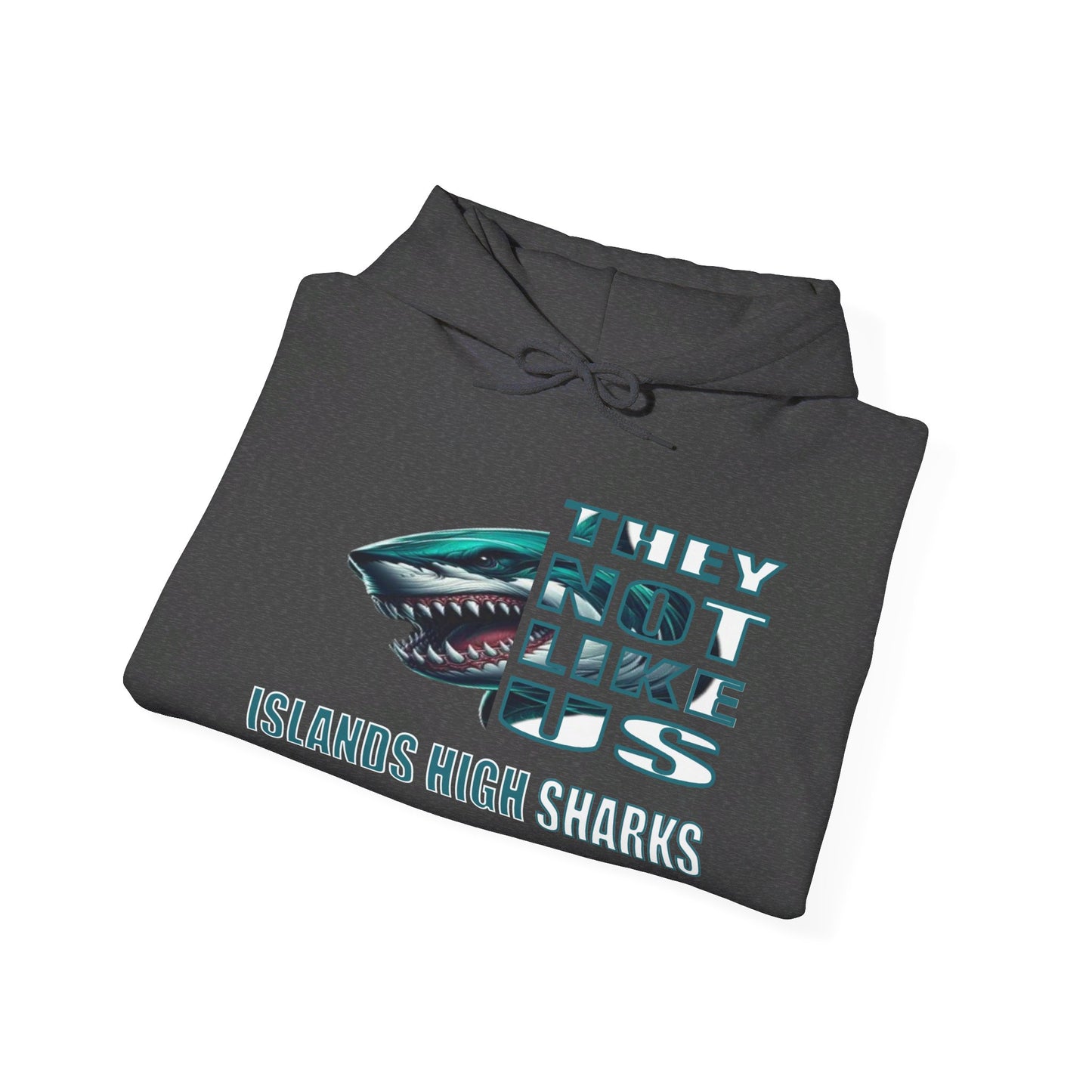 Unisex Heavy Blend™ Hooded Sweatshirt "They Not Like Us" Islands High Sharks-Adult