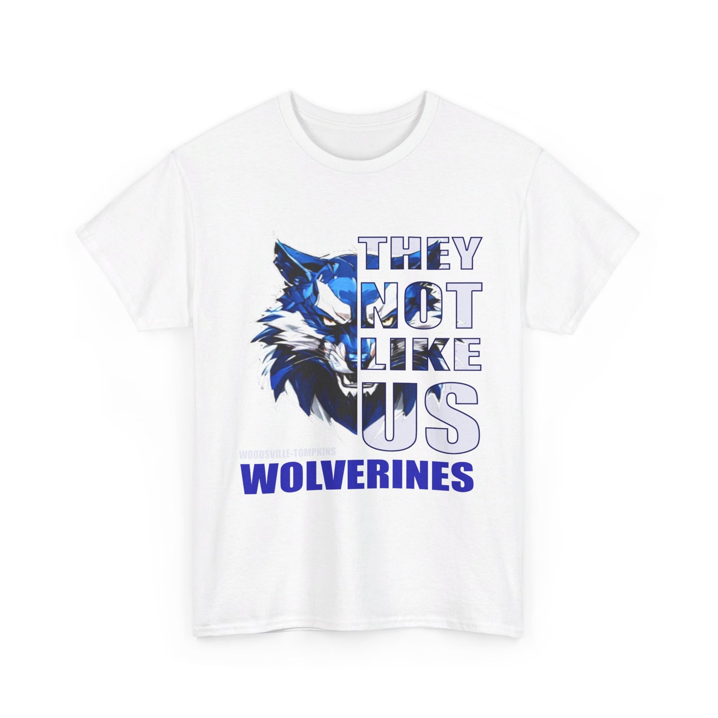 Unisex Heavy Cotton Tee "They Not Like Us" Woodsville Tompkins Wolverines-Black-Adult