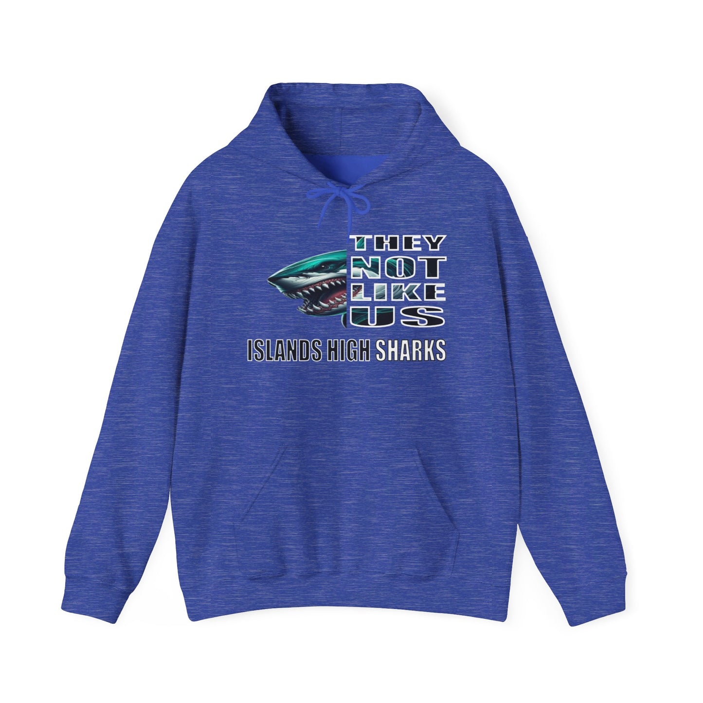 Unisex Heavy Blend™ Hooded Sweatshirt "They Not Like Us" Islands High Sharks-Adult