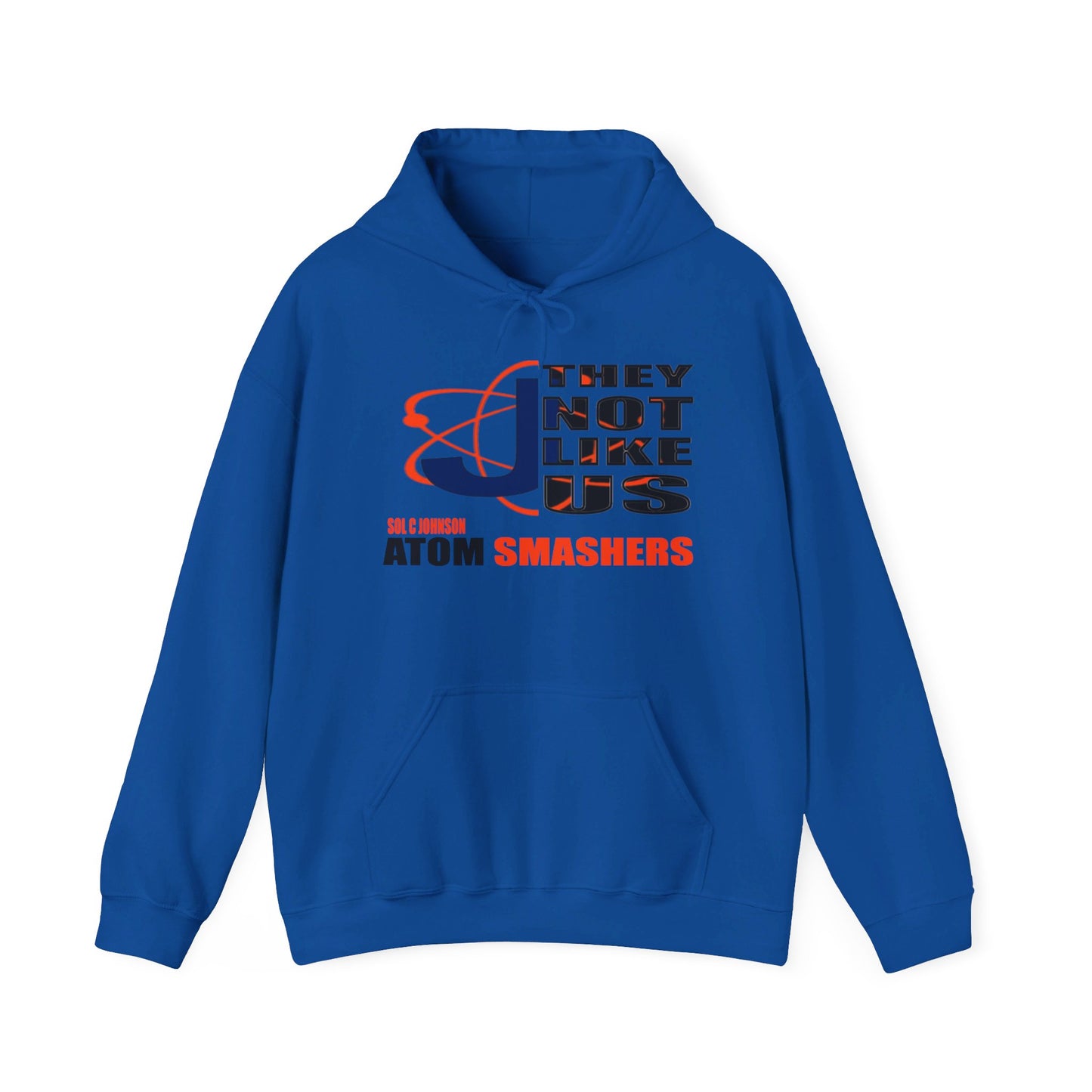 Unisex Heavy Blend™ 'They Not Like Us" Royal Blue Hooded Sweatshirt-Johnson Atom Smashers