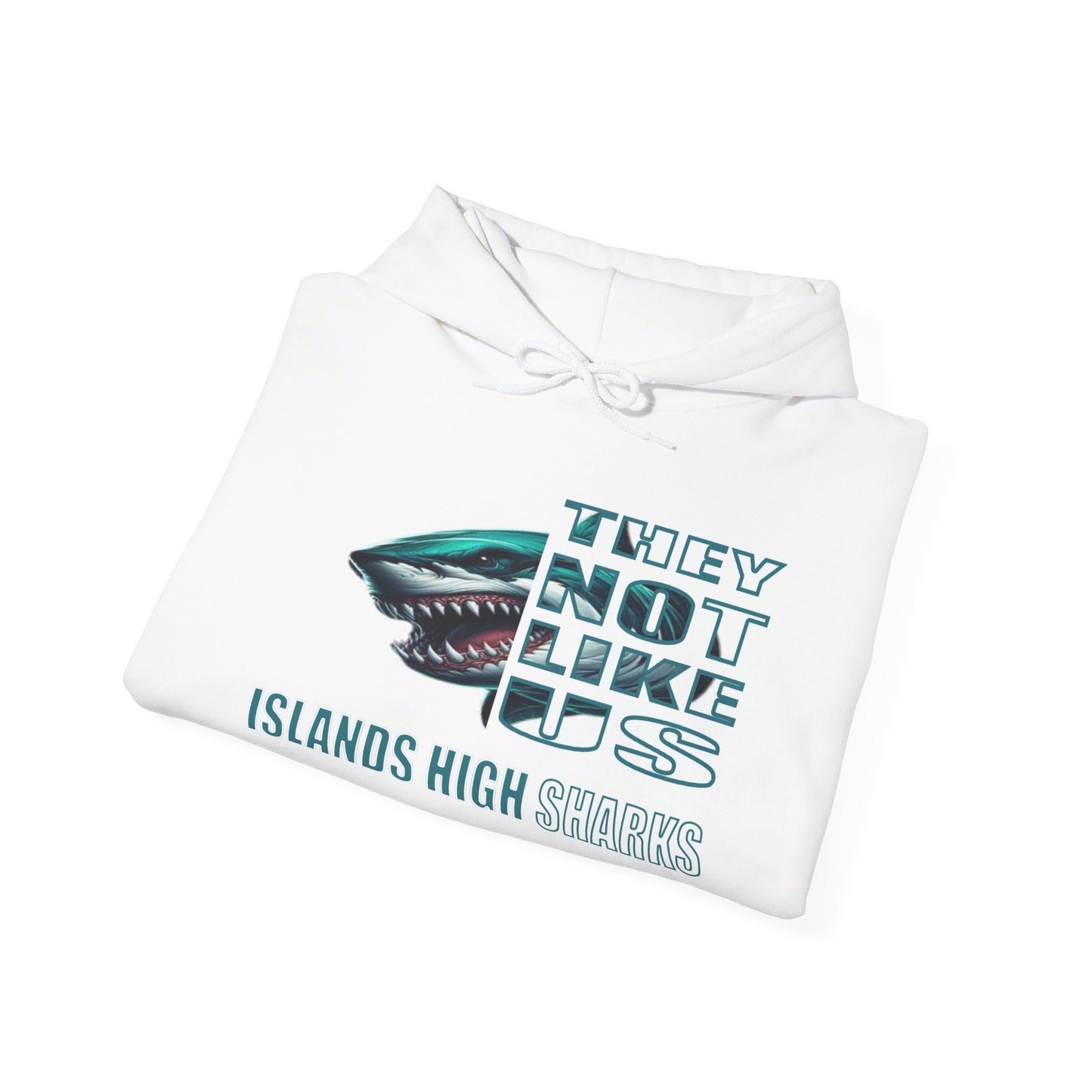 Unisex Heavy Blend™ Hooded Sweatshirt "They Not Like Us" Islands High Sharks-Adult