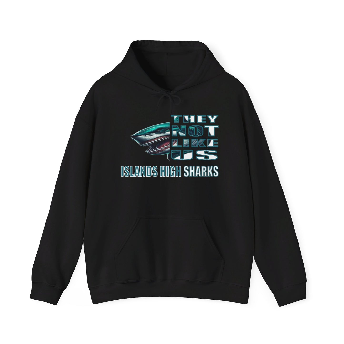 Unisex Heavy Blend™ Hooded Sweatshirt "They Not Like Us" Islands High Sharks-Adult