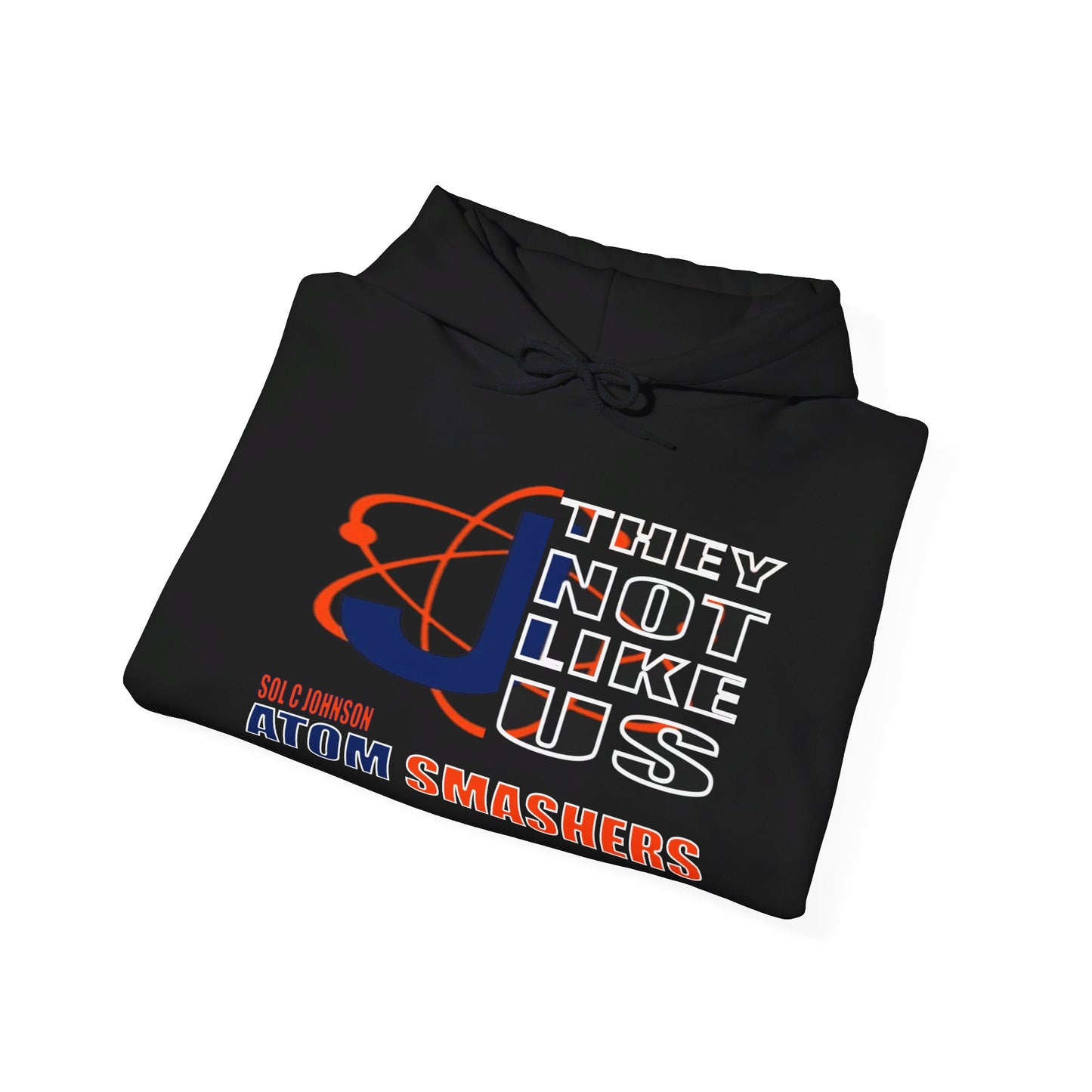 Unisex Heavy Blend™ 'They Not Like Us" Black Hooded Sweatshirt-Johnson-Atom Smashers