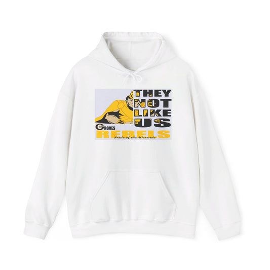 Unisex Heavy Blend™ 'They Not Like Us" White Hooded Sweatshirt-Groves Rebels