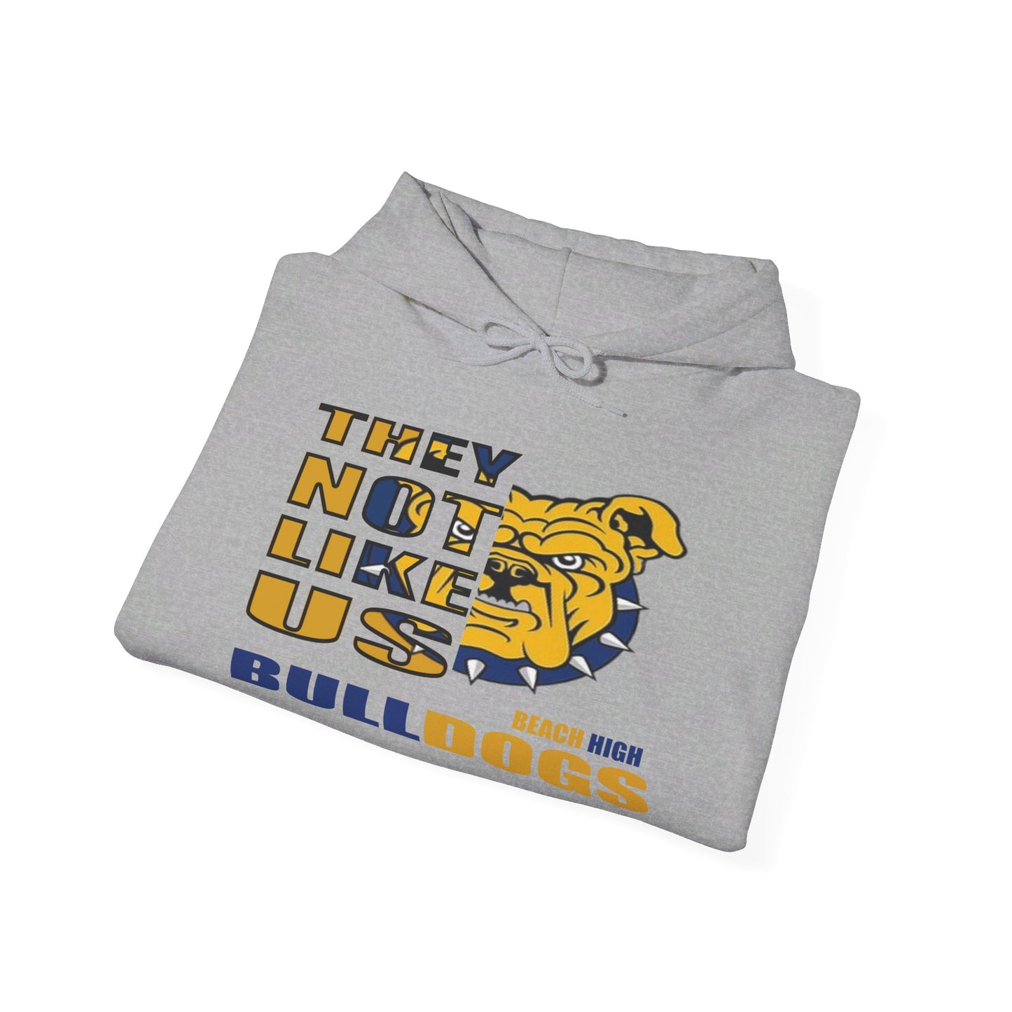 Unisex Heavy Blend™ Hooded Sweatshirt "They Not Like Us" Beach Bulldogs-Grey-Adult