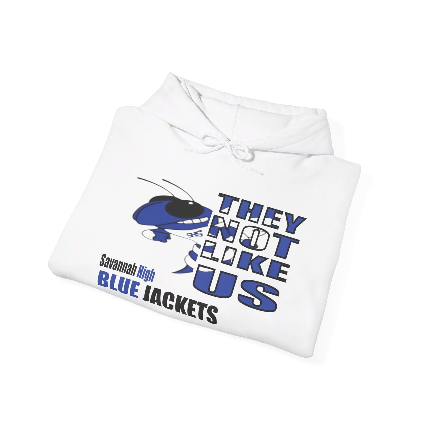 Unisex Heavy Blend™ Hooded Sweatshirt "They Not Like Us" Savannah High Blue Jackets-White-Adult