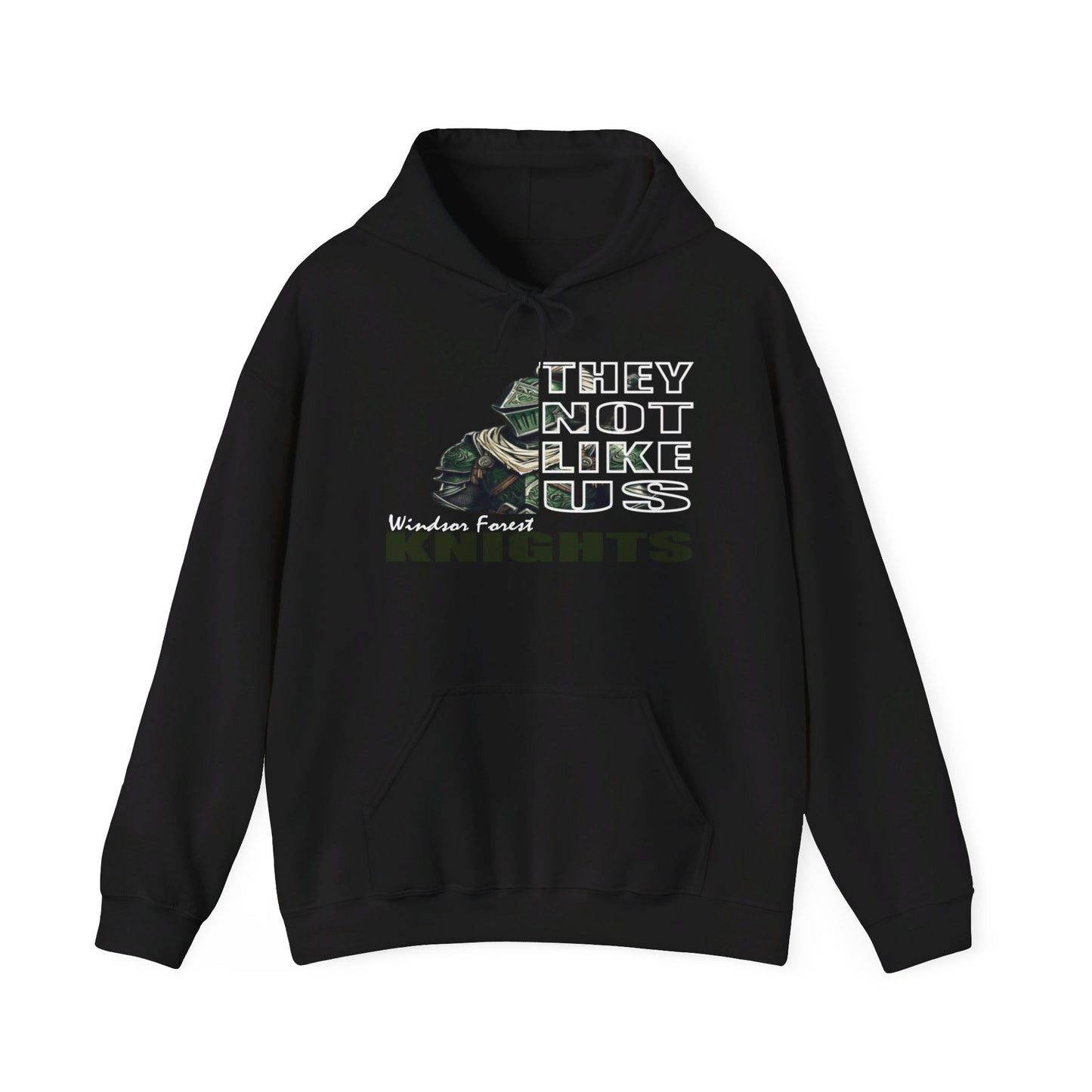 Unisex Heavy Blend™ Hooded Sweatshirt "They Not Like Us" Windsor Forest Knights-Black-Adult